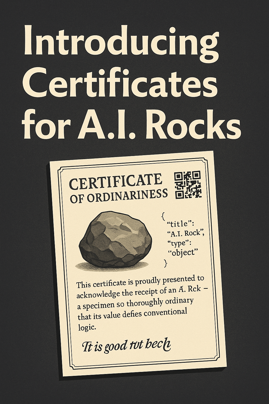 Certified Ordinary: Why We Made a Certificate for a Rock